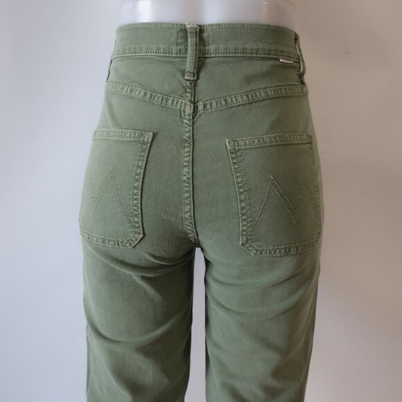 Women Mother The Wrapper Patch Springy Ankle Chalk Avocado Jeans 27 - Picture 7 of 12